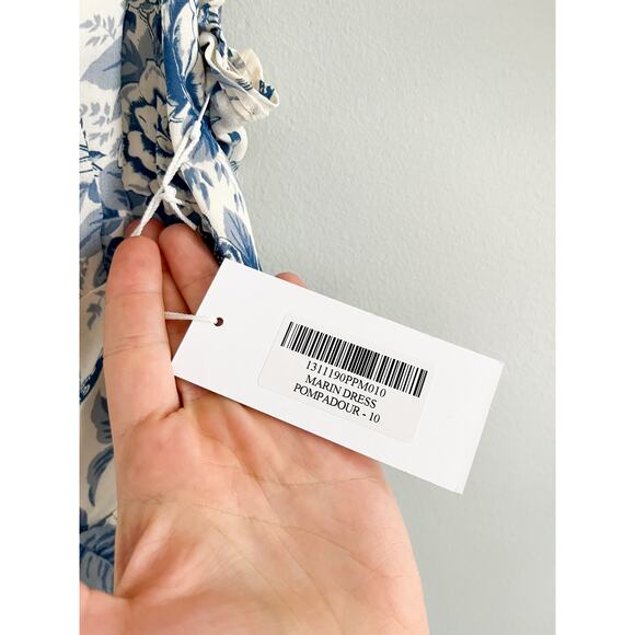 Reformation | NWT Marin Mini Dress in Pompadour Blue White Floral | Sz 10 - Picture 6 of 10